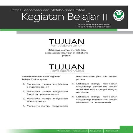 Proses Pencernaan dan Metabolisme Protein