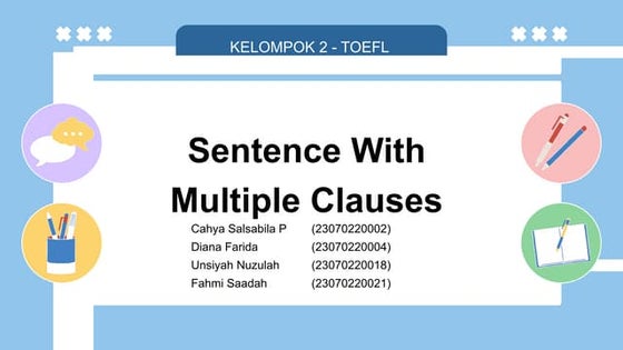 KELompok .2 SENTENCES WITH MULTIPLE CLAUSES .pptx