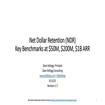 Dave Kellogg GainSight Pulse Everywhere 20201:  NDR Key Benchmarks