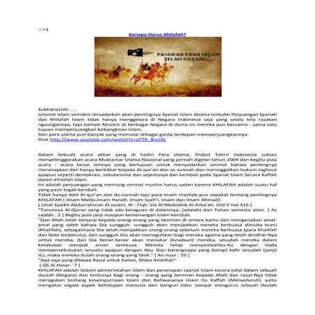 Kenapa harus khilafah