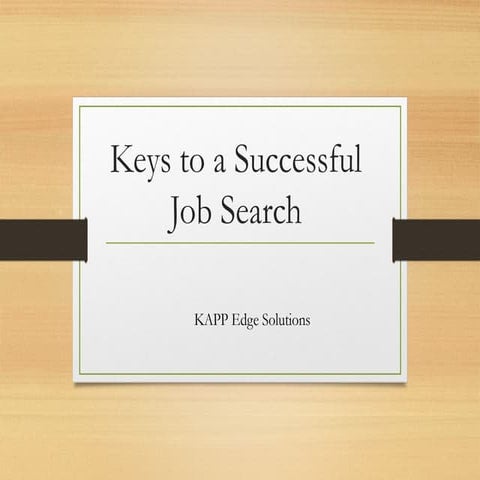 Keys to a Successful Job Search