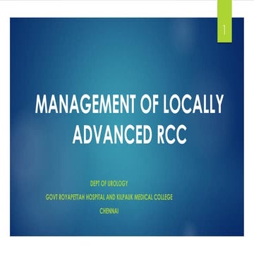 MANAGEMENT OF LOCALLY ADVANCED RENAL CELL CARCINOMA