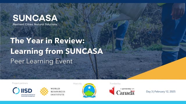DAY 3 - SUNCASA PEER LEARNING EVENT ON NATURE-BASED SOLUTIONS AND GENDER EQUA...