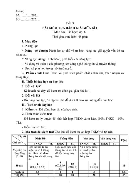 Giáo án tin học 6