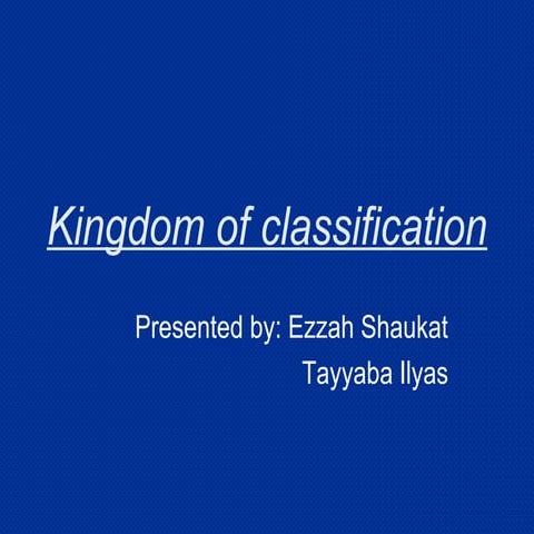 Kingdoms of classification