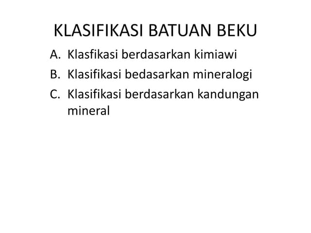 Klasifikasi batuan beku