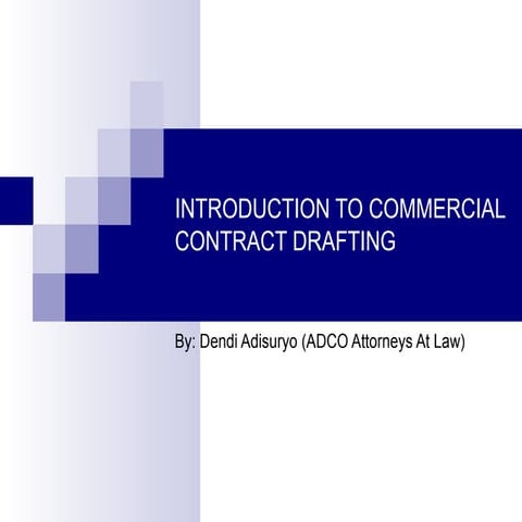 Introduction to Commercial Contract Drafting