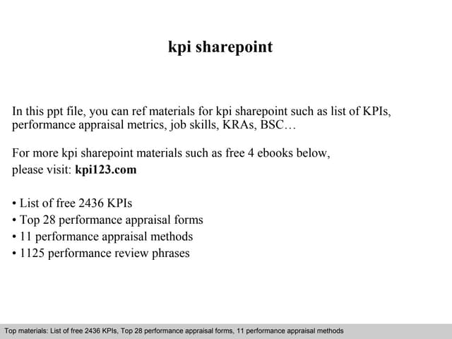 Kpi sharepoint
