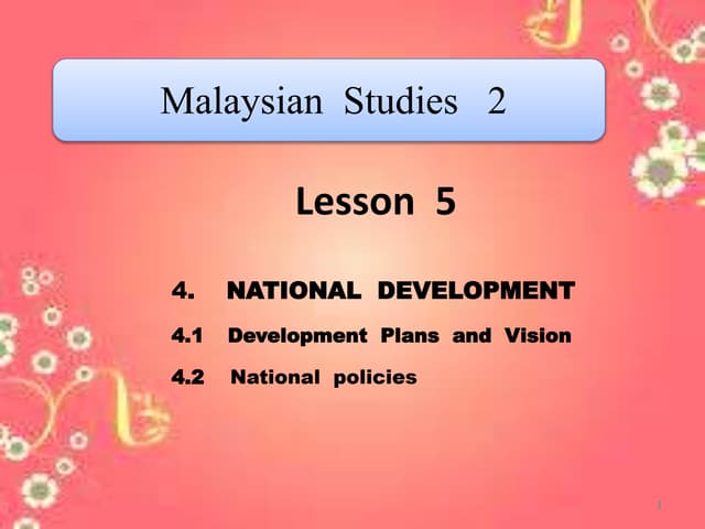 L6   national development ( 4.1 &amp; 4.2 )