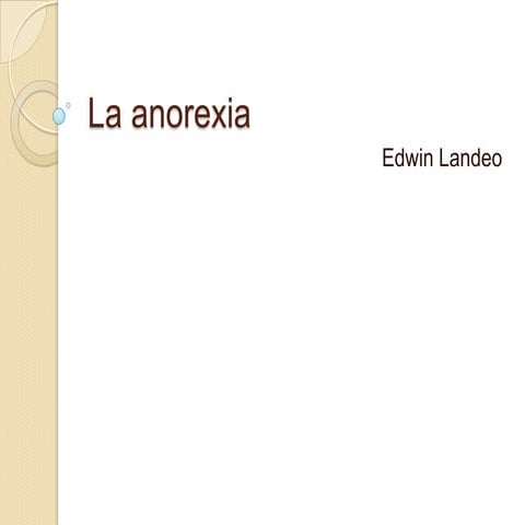 Resumen breve sobre la anorexia
