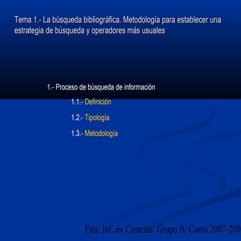 La búsqueda bibliográfica. metodología para establecer una estrategia de búsq...