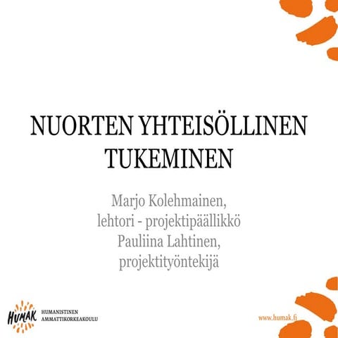 Lahtinen: Nuoren yhteisöllinen tukeminen