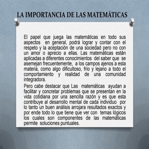 La importancia de las matemáticas