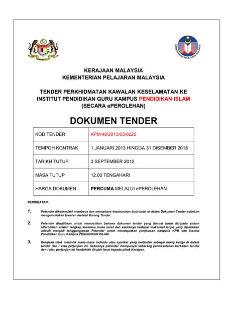Dokumen Tender 