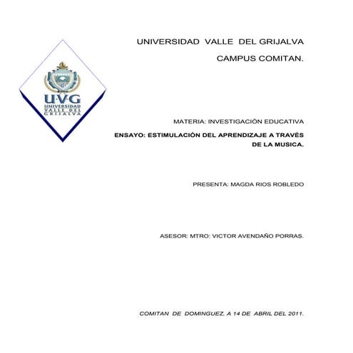 La musica como estimulo de aprendizaje