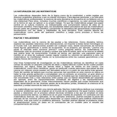La naturaleza de las matemáticas