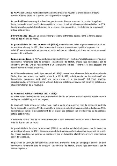 La nep i el naixement de l'urss
