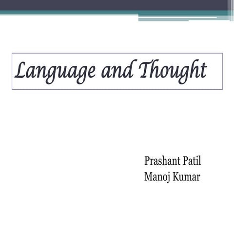 Language and thought ppt