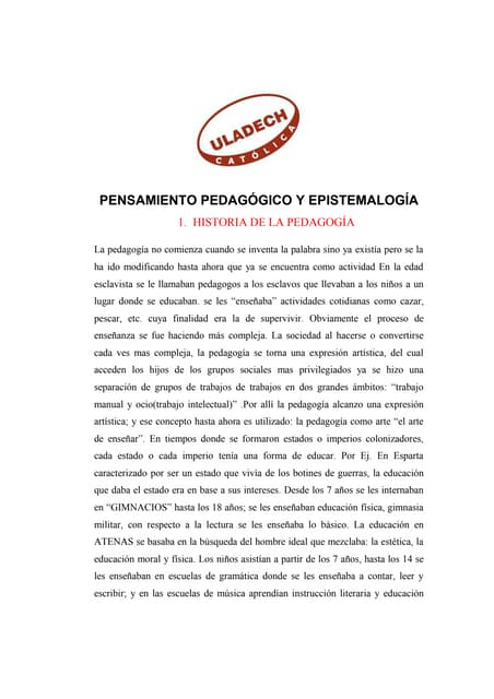 La pedagogia