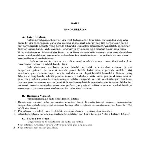 Laporan ayunan sederhana