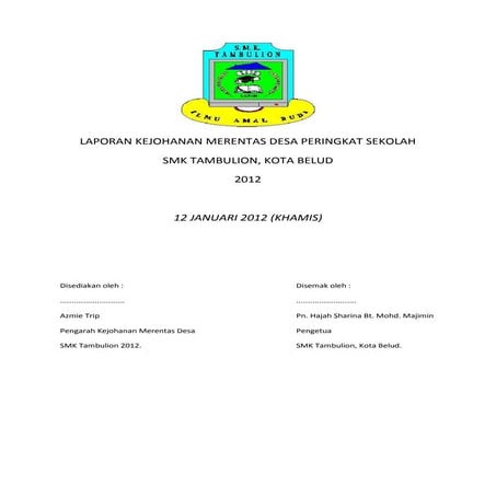 Laporan kejohanan merentas desa peringkat sekolah