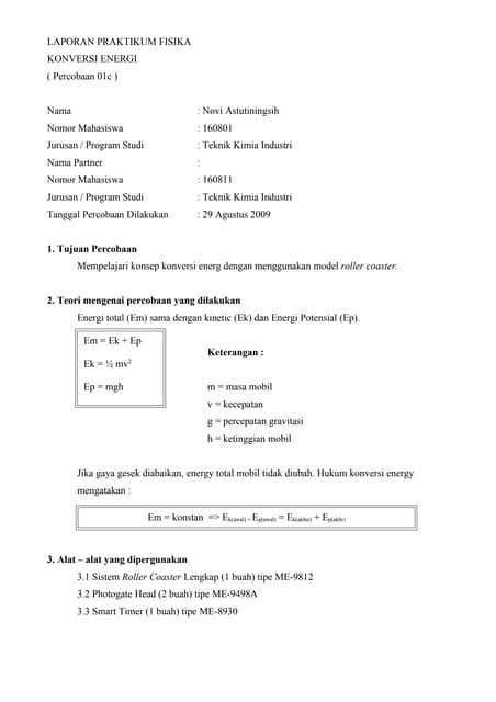 Laporan praktikum fisika