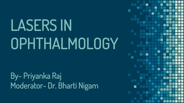 Lasers in ophthalmology