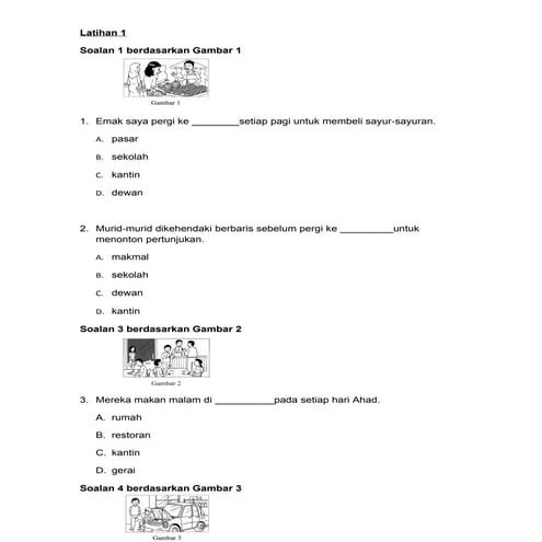 Latihan kata nama  tahun 4