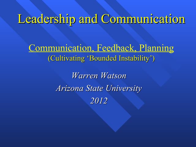 Leadership and communication