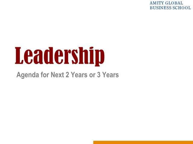 Leadership (mba bba orientation)