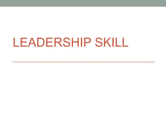 Leadership skill