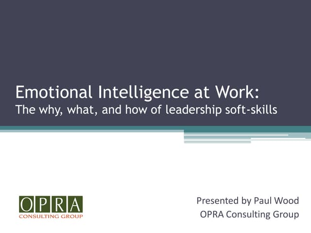Leadership Soft-skills Through Emotional Intelligence - Project Management In...