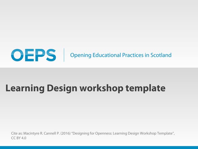 Learning design workshop template