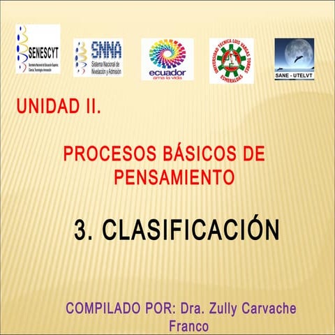 Procesos básicos de pensamiento. Clasificación.