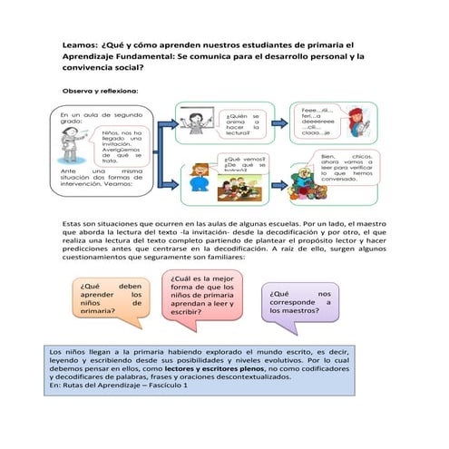 Lectura comunicación primaria:¿Qué y cómo aprenden nuestros estudiantes de pr...