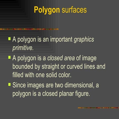 Lecture  filling algorithms