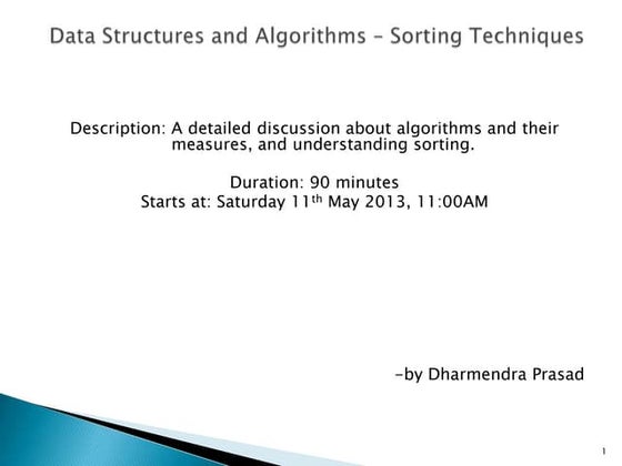 Lecture 2  data structures & algorithms - sorting techniques
