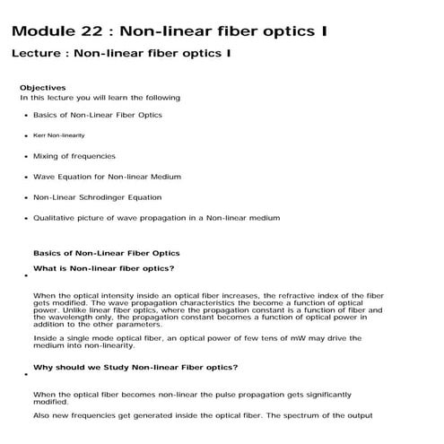 Lecture22 non linear fiber optics