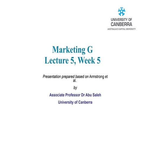 marketing lecture sem 2 2024 at uni canberra