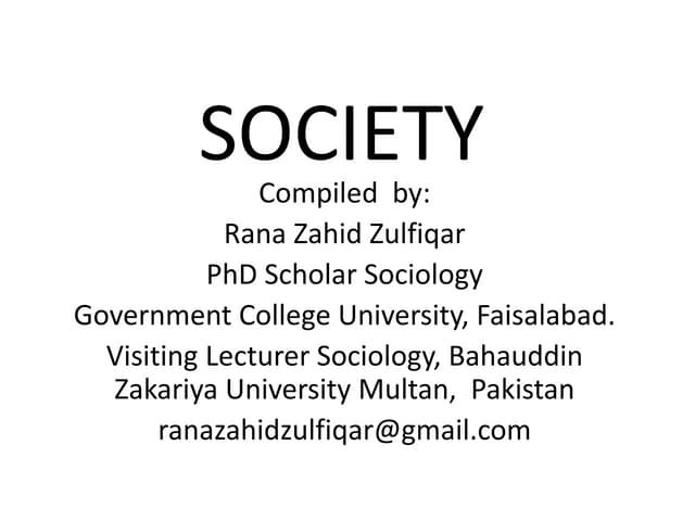 Lecture 6. society