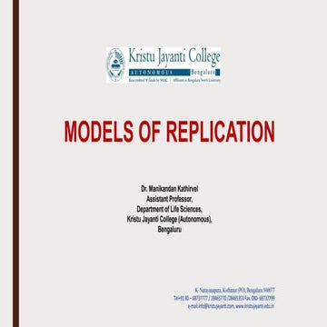 MODELS OF REPLICATION