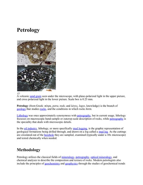 Lecture on petrology
