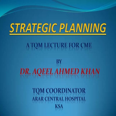 Strategic Planning in Healthcare