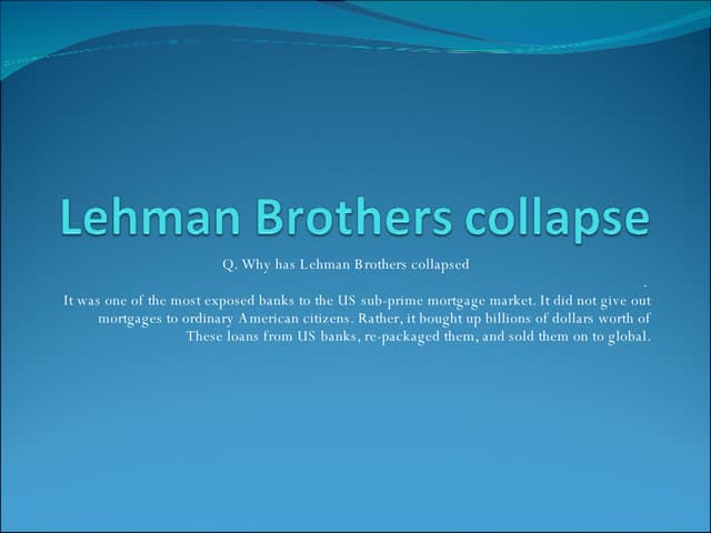 Lehman Brothers Collapse