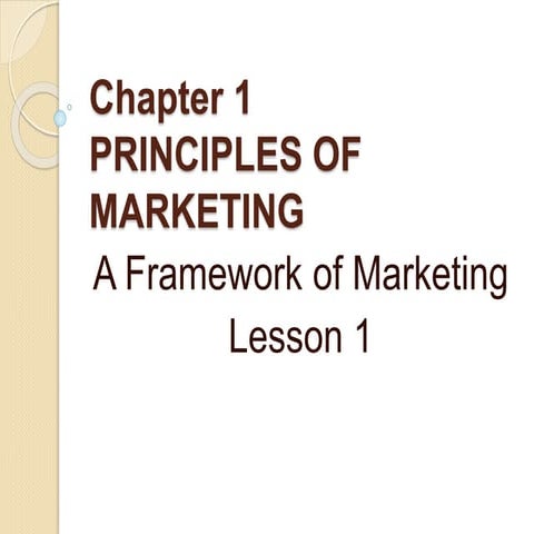 Lesson 1 - Principles of Marketing