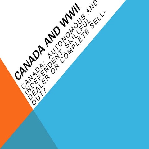 Lesson 2 Canada and WWII