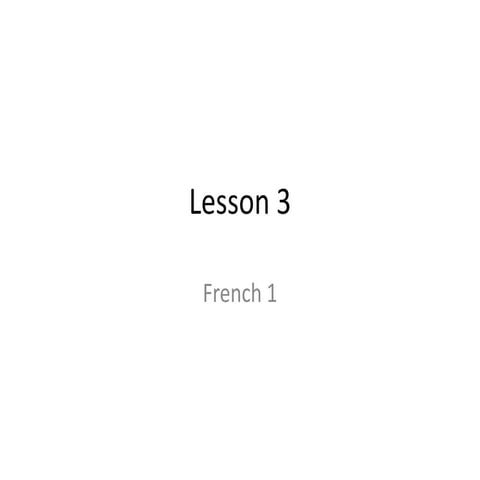 French Lesson 3