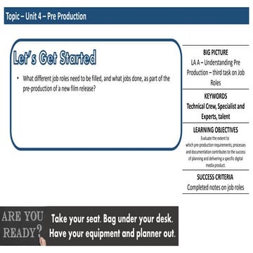 Lesson 4 pre pro processes