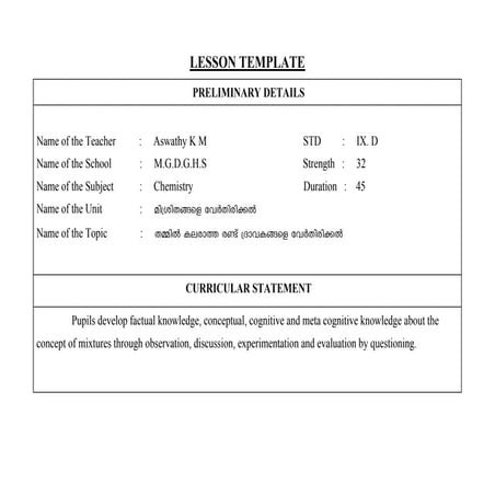 Lesson template