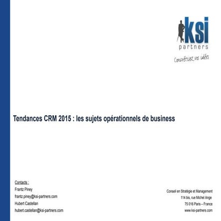 Les tendances crm en 2015